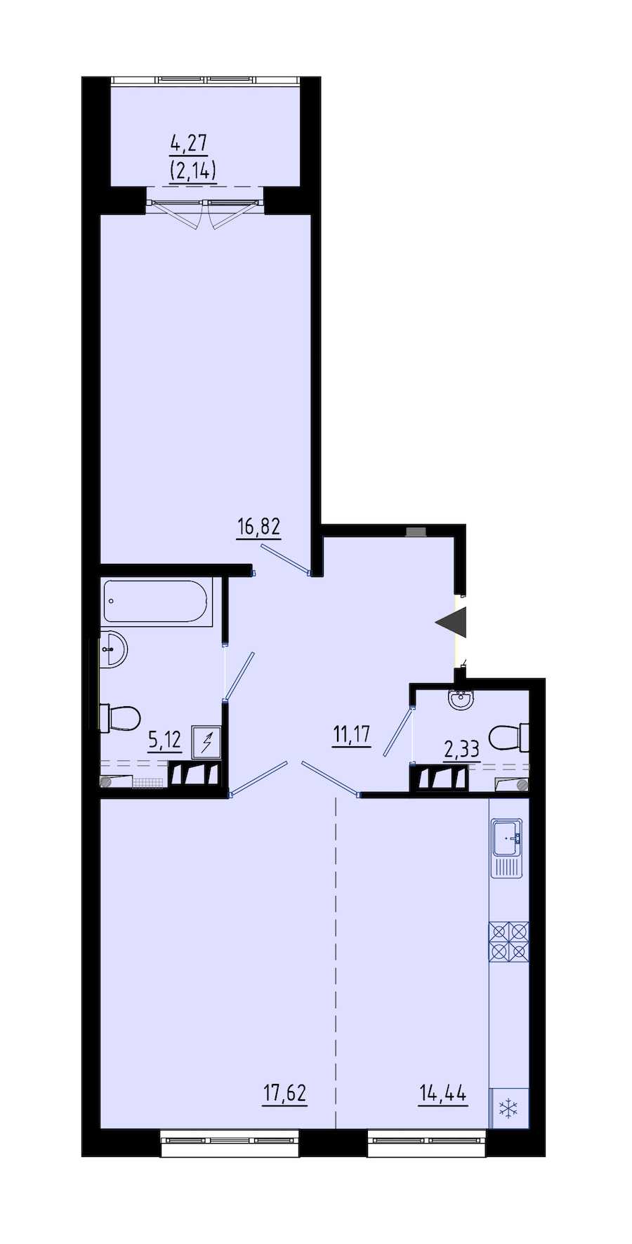 Однокомнатная квартира в : площадь 67.4 м2 , этаж: 1 – купить в Санкт-Петербурге